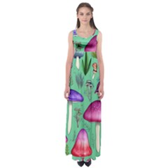 Foraging In The Mushroom Forest Empire Waist Maxi Dress by GardenOfOphir