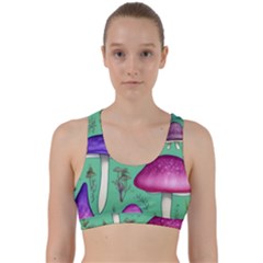 Foraging In The Mushroom Forest Back Weave Sports Bra by GardenOfOphir