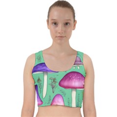 Foraging In The Mushroom Forest Velvet Racer Back Crop Top by GardenOfOphir