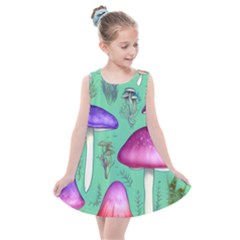 Foraging In The Mushroom Forest Kids  Summer Dress by GardenOfOphir