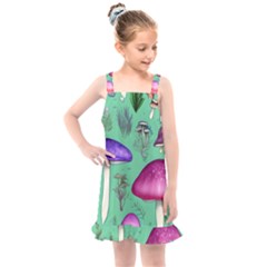 Foraging In The Mushroom Forest Kids  Overall Dress by GardenOfOphir