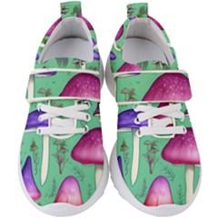 Foraging In The Mushroom Forest Kids  Velcro Strap Shoes by GardenOfOphir