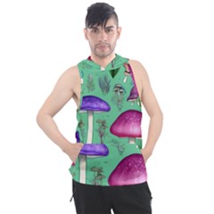 Foraging In The Mushroom Forest Men s Sleeveless Hoodie by GardenOfOphir