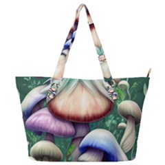 Natural Mushroom Fairy Garden Full Print Shoulder Bag by GardenOfOphir