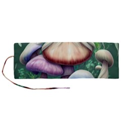 Natural Mushroom Fairy Garden Roll Up Canvas Pencil Holder (m) by GardenOfOphir