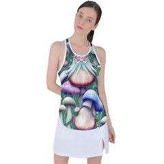 Natural Mushroom Fairy Garden Racer Back Mesh Tank Top by GardenOfOphir