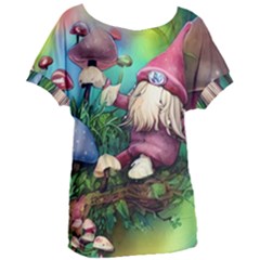 Vintage Flowery Mushroom Women s Oversized Tee