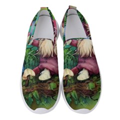 Vintage Flowery Mushroom Women s Slip On Sneakers by GardenOfOphir