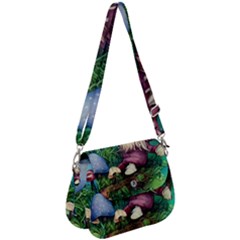 Vintage Flowery Mushroom Saddle Handbag by GardenOfOphir