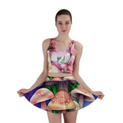 Woodsy Mushroom Forest Nature Mini Skirt by GardenOfOphir