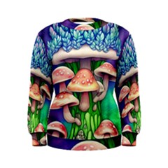 Woodsy Mushroom Forest Nature Women s Sweatshirt by GardenOfOphir