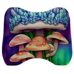 Woodsy Mushroom Forest Nature Velour Head Support Cushion by GardenOfOphir