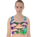 Woodsy Mushroom Forest Nature Velvet Racer Back Crop Top View1