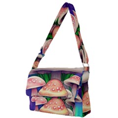 Woodsy Mushroom Forest Nature Full Print Messenger Bag (s) by GardenOfOphir