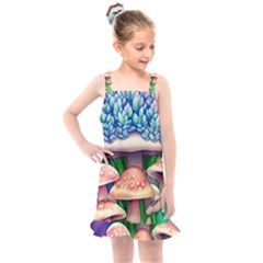 Woodsy Mushroom Forest Nature Kids  Overall Dress by GardenOfOphir