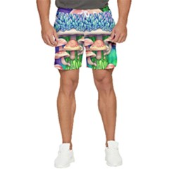 Woodsy Mushroom Forest Nature Men s Runner Shorts by GardenOfOphir