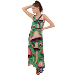 Forest Fairy Core V-neck Chiffon Maxi Dress by GardenOfOphir