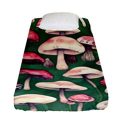 Foraging In The Mushroom Zone Fitted Sheet (single Size) by GardenOfOphir