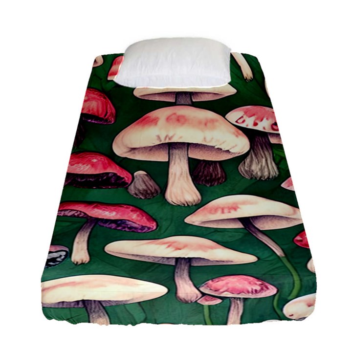 Foraging In The Mushroom Zone Fitted Sheet (Single Size)