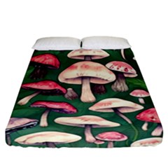 Foraging In The Mushroom Zone Fitted Sheet (california King Size) by GardenOfOphir