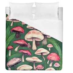 Foraging In The Mushroom Zone Duvet Cover (queen Size) by GardenOfOphir