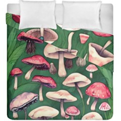 Foraging In The Mushroom Zone Duvet Cover Double Side (king Size) by GardenOfOphir