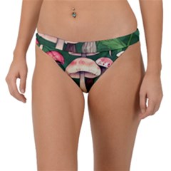 Foraging In The Mushroom Zone Band Bikini Bottoms by GardenOfOphir