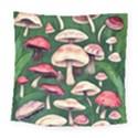 Foraging In The Mushroom Zone Square Tapestry (Large) View1