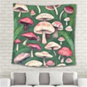 Foraging In The Mushroom Zone Square Tapestry (Large) View2