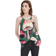 Foraging In The Mushroom Zone Flowy Camisole Tank Top by GardenOfOphir