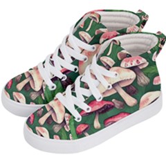 Foraging In The Mushroom Zone Kids  Hi-top Skate Sneakers by GardenOfOphir