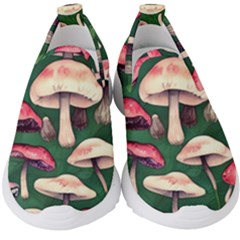 Foraging In The Mushroom Zone Kids  Slip On Sneakers by GardenOfOphir