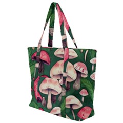 Foraging In The Mushroom Zone Zip Up Canvas Bag by GardenOfOphir