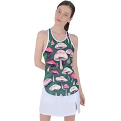 Foraging In The Mushroom Zone Racer Back Mesh Tank Top by GardenOfOphir