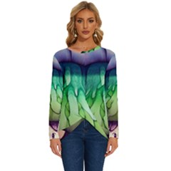 A Light Fantasy Long Sleeve Crew Neck Pullover Top