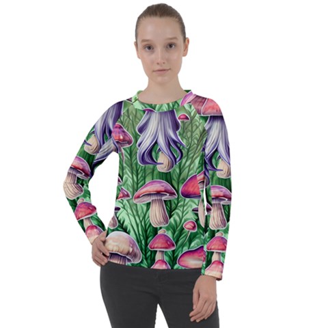 Mushroom Women s Long Sleeve Raglan Tee by GardenOfOphir