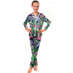 Mushroom Kid s Satin Long Sleeve Pajamas Set by GardenOfOphir