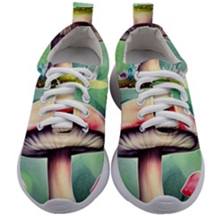 Vintage Mushroom Kids Athletic Shoes by GardenOfOphir