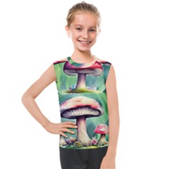 Vintage Mushroom Kids  Mesh Tank Top by GardenOfOphir