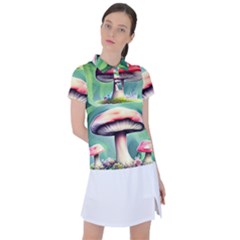 Vintage Mushroom Women s Polo Tee