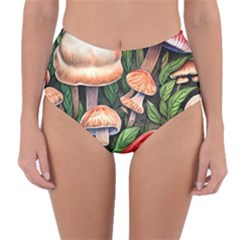 Rustic Mushroom Reversible High-waist Bikini Bottoms by GardenOfOphir