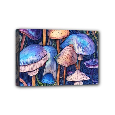 Retro Mushroom Mini Canvas 6  X 4  (stretched) by GardenOfOphir