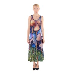 Retro Mushroom Sleeveless Maxi Dress by GardenOfOphir