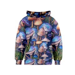 Retro Mushroom Kids  Pullover Hoodie by GardenOfOphir