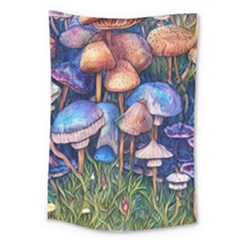 Retro Mushroom Large Tapestry by GardenOfOphir