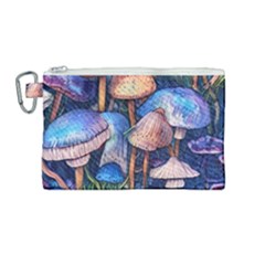 Retro Mushroom Canvas Cosmetic Bag (medium) by GardenOfOphir