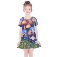 Retro Mushroom Kids  Simple Cotton Dress by GardenOfOphir