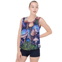 Retro Mushroom Bubble Hem Chiffon Tank Top by GardenOfOphir