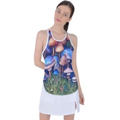 Retro Mushroom Racer Back Mesh Tank Top by GardenOfOphir