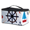 Marine Nautical Seamless Lifebuoy Anchor Pattern Cosmetic Storage View3